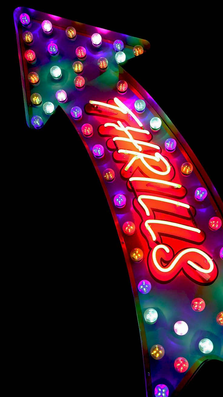 Iphone Xr Thrills Neon Sign Wallpaper