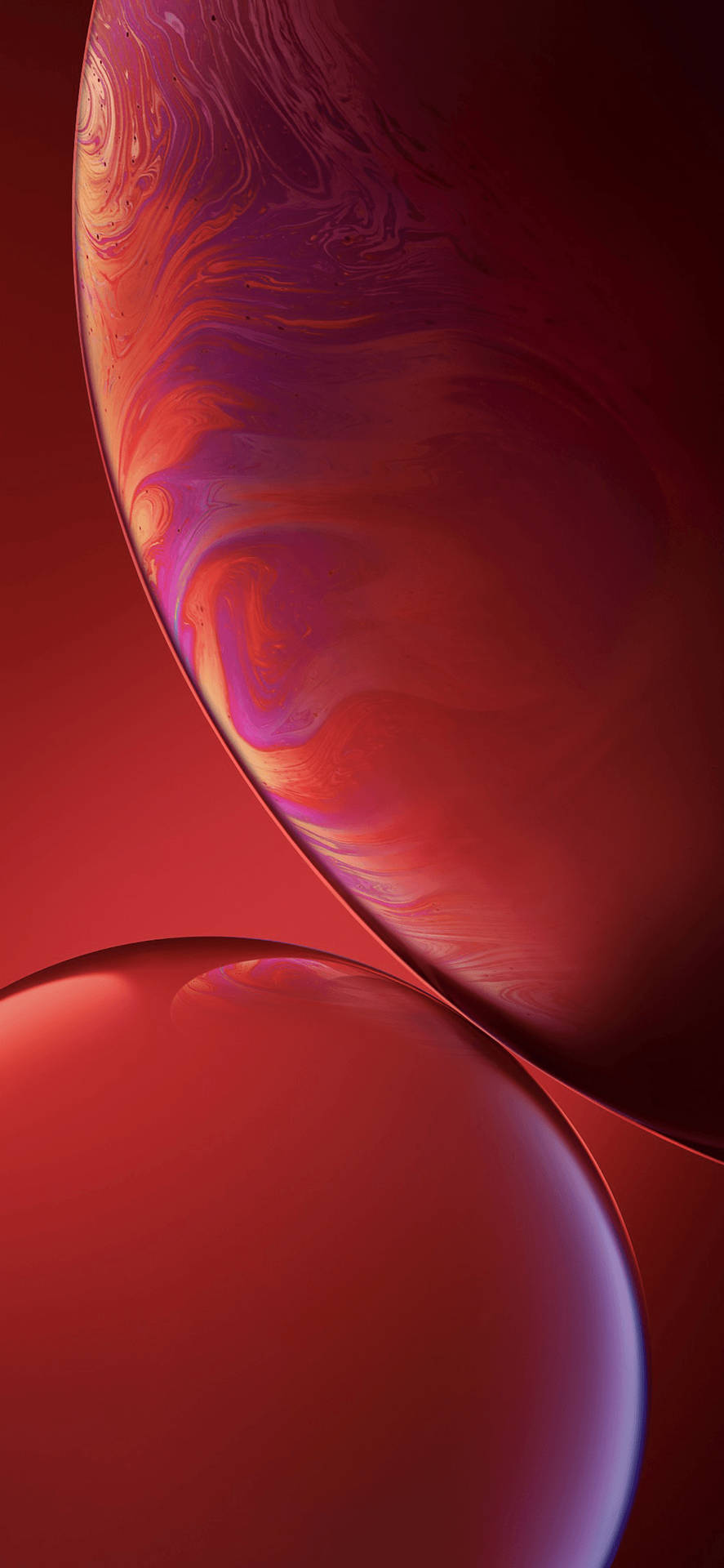 Iphone Xr Two Red Bubbles Wallpaper
