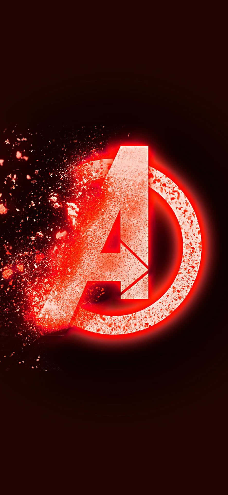 Sfondoper Iphone Xs Con Il Logo Degli Avengers Che Lampeggia