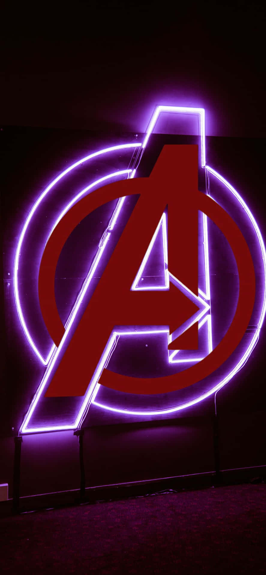 iPhone XS Red Avengers Logo Background