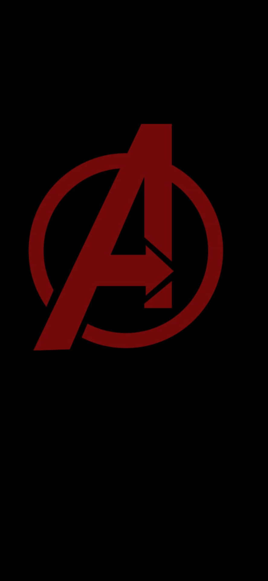 Mörkminimalistisk Bakgrund Med Avengers-logotyp För Iphone Xs.