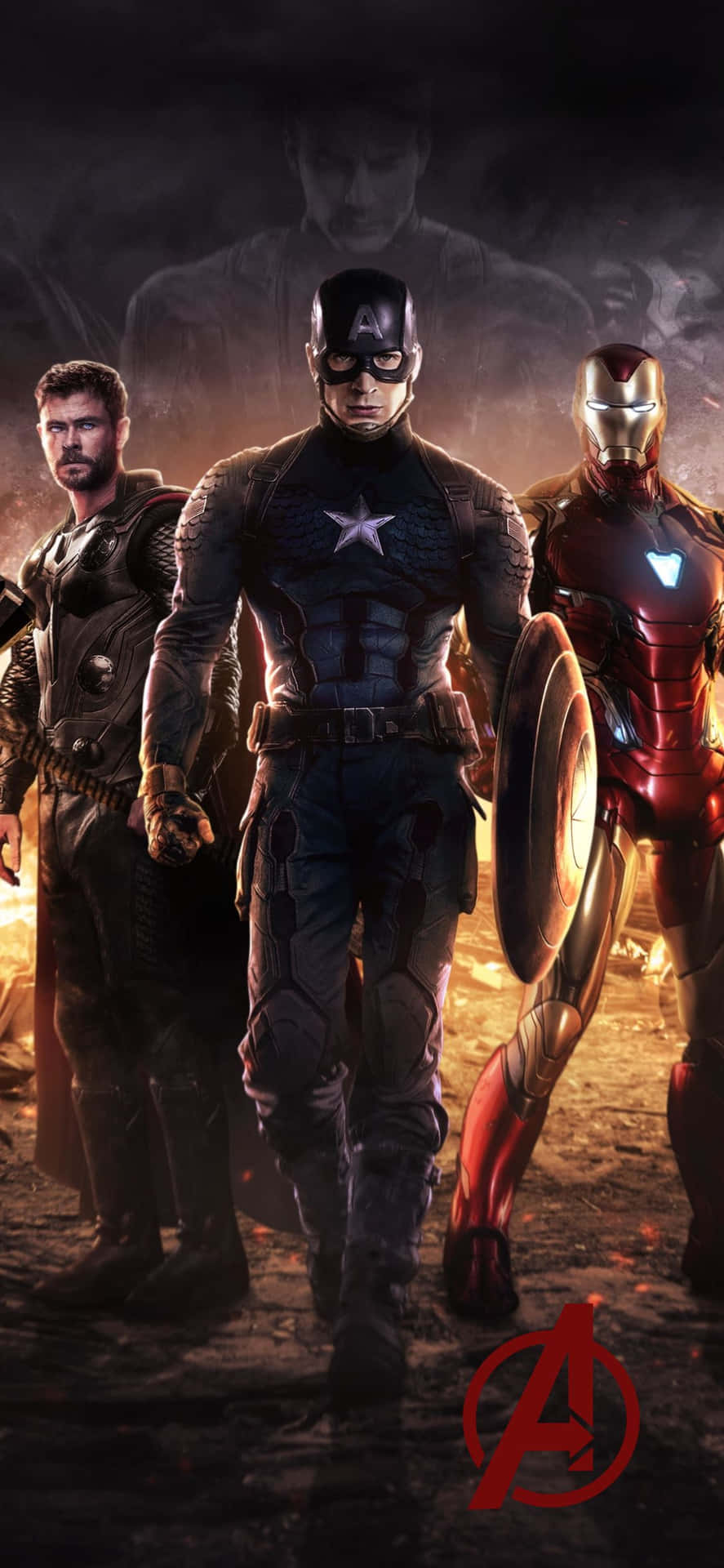 Fondode Pantalla De Avengers Para Iphone Xs Con Los Tres Superhéroes Principales.