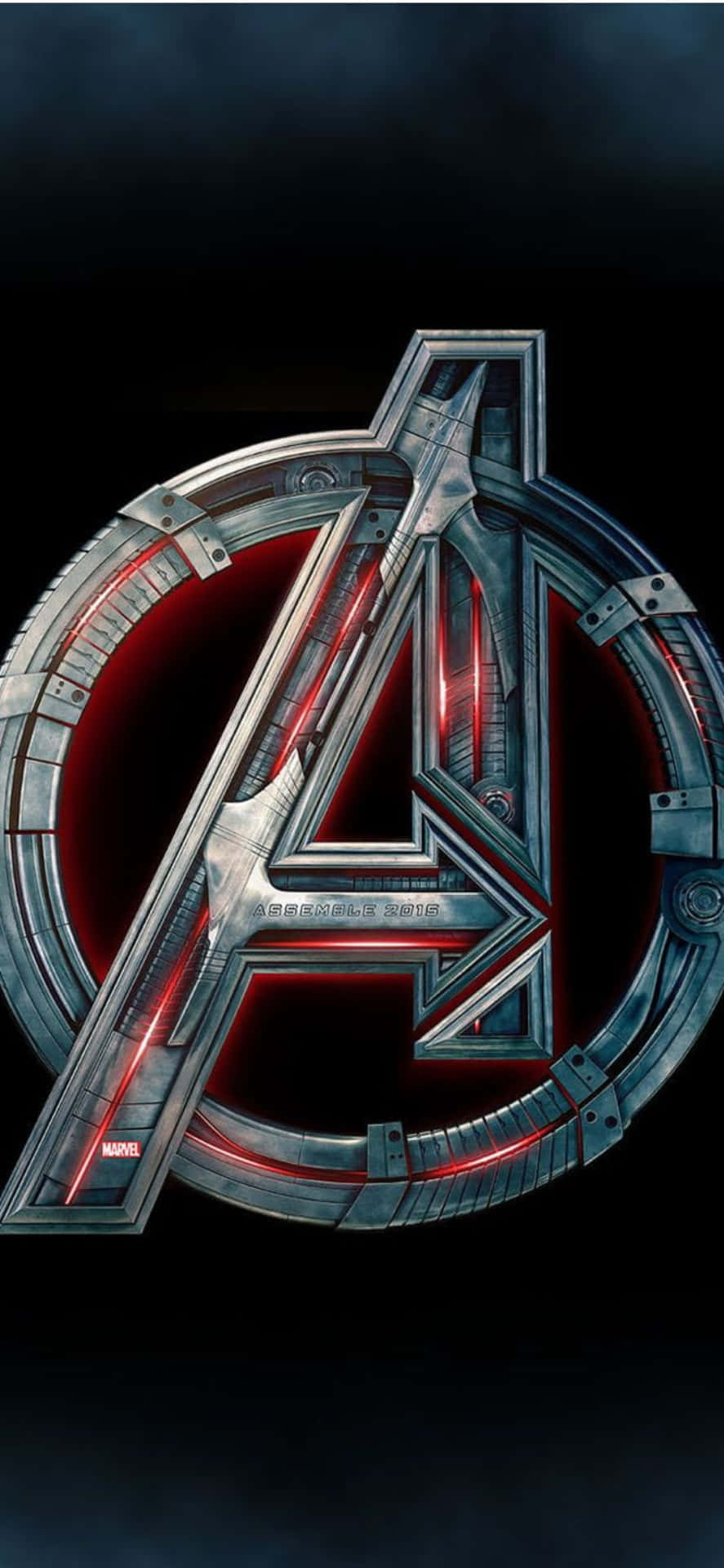 Sfondoper Iphone Xs Con Logo In Metallo Degli Avengers.