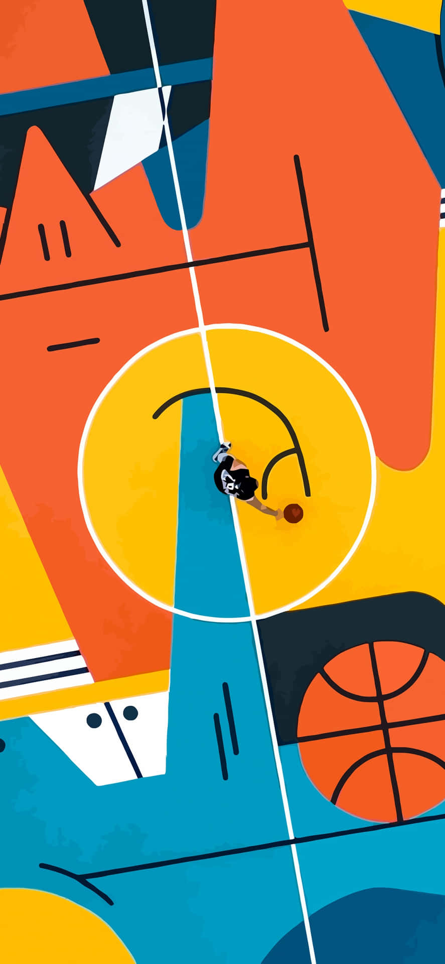 Iphone Xs Basketballbanen luftfoto baggrund