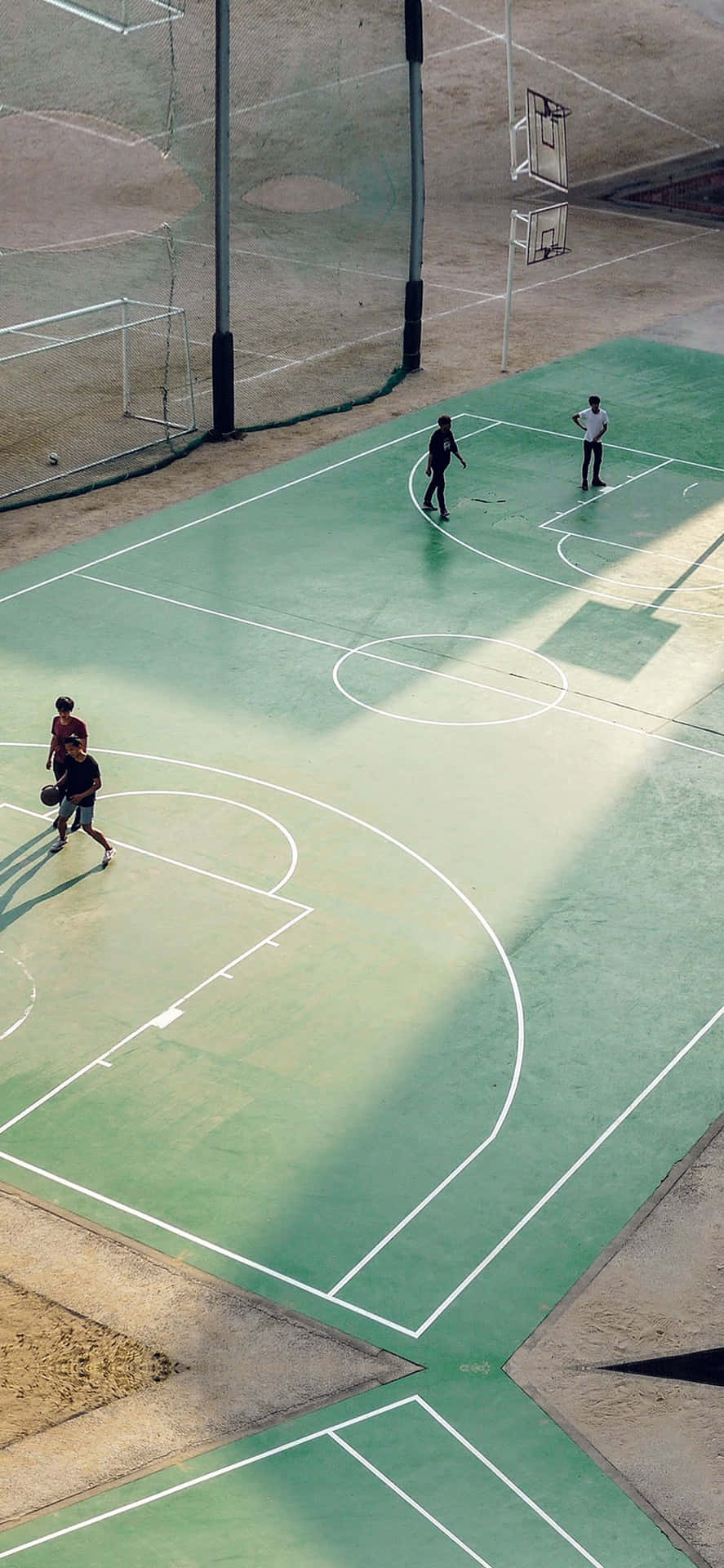 Iphonexs Basketball Platz Grüner Hintergrund
