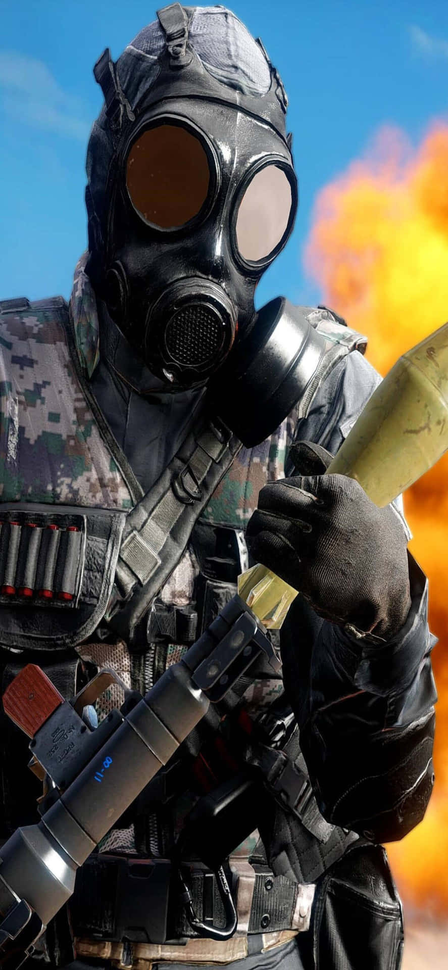Iphonexs Bakgrund Med Battlefield 4 Explosion Och Soldat