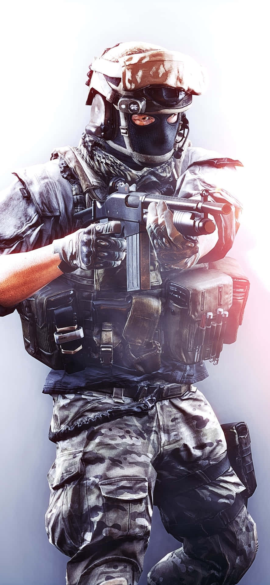 Iphonexs Battlefield 4 Soldat Vapen Bakgrund
