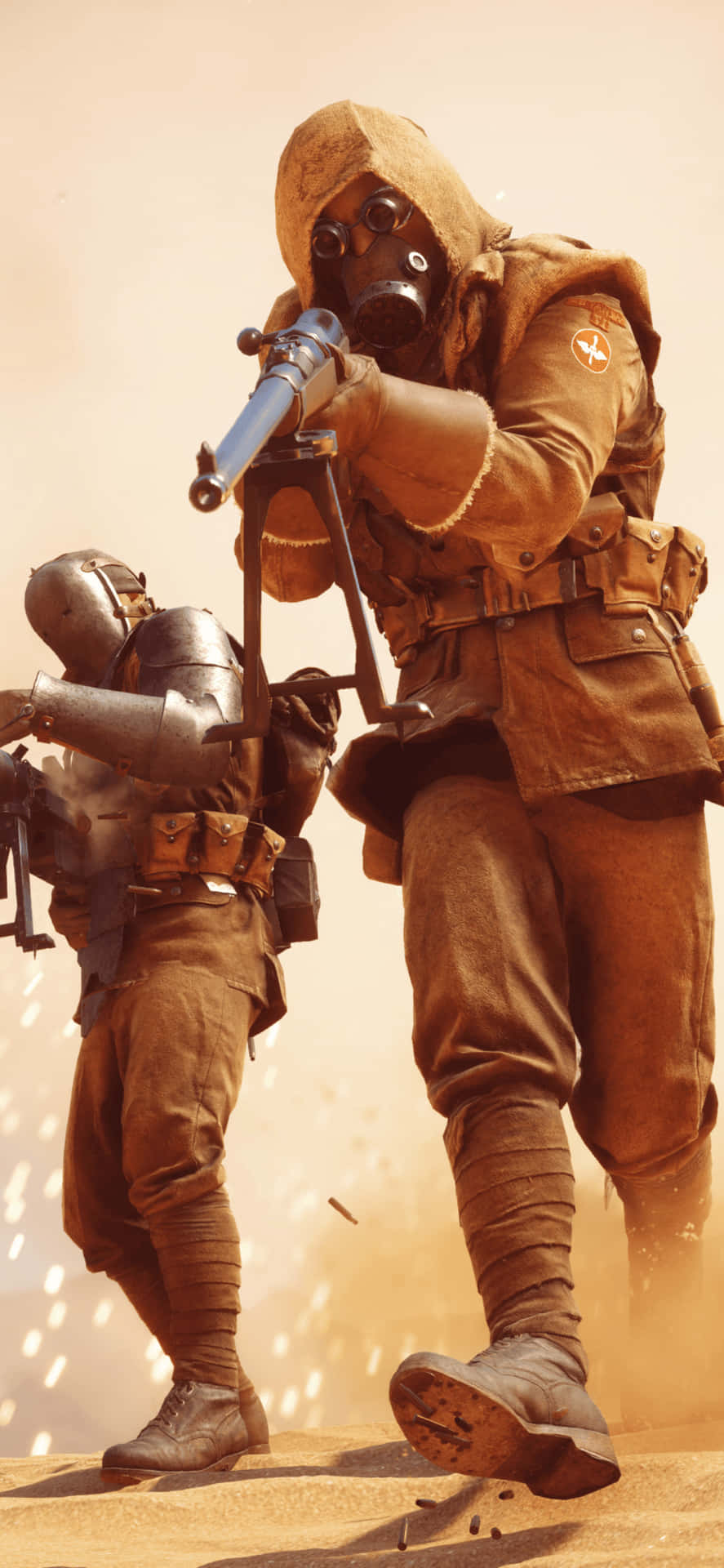 Iphone Xs Battlefield V Background With Gas Mask Background