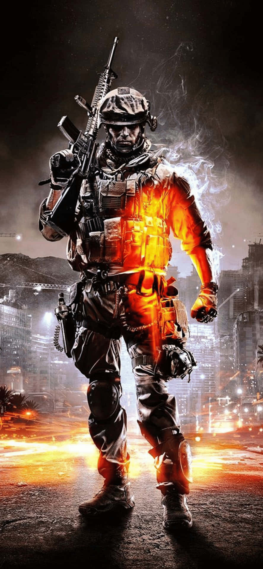 Iphone Xs Battlefield V Background Rifle & Soldier Background
