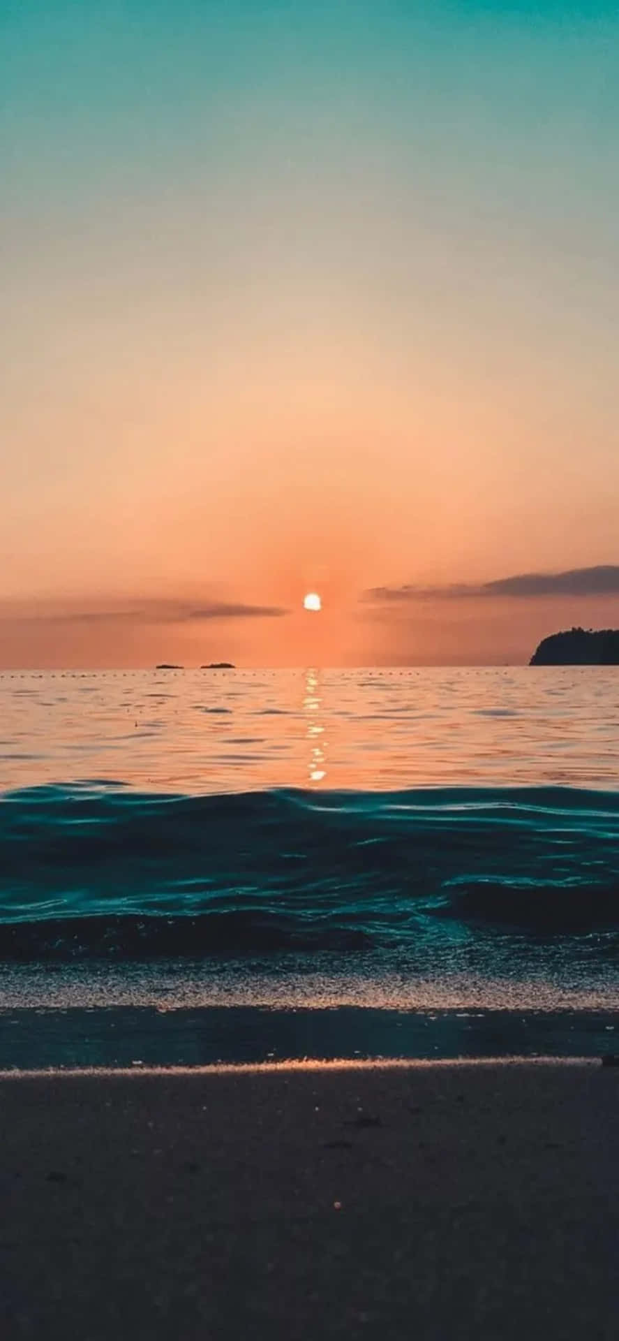 Iphonexs Strand Sonnenuntergang Hintergrund