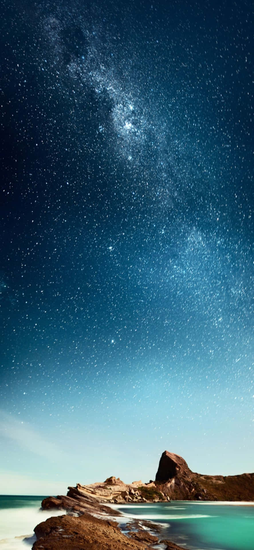 Iphonexs Bakgrundsbild Med Stranden Och Vintergatan