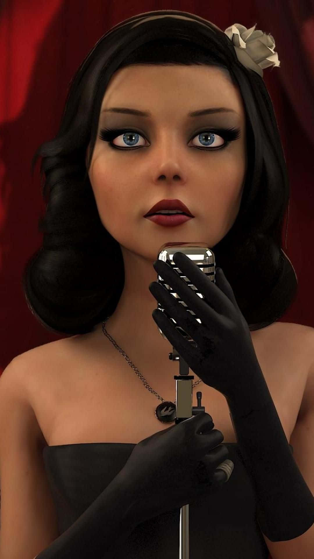 Iphone Xs Bioshock Infinite Elizabeth Singer baggrund.