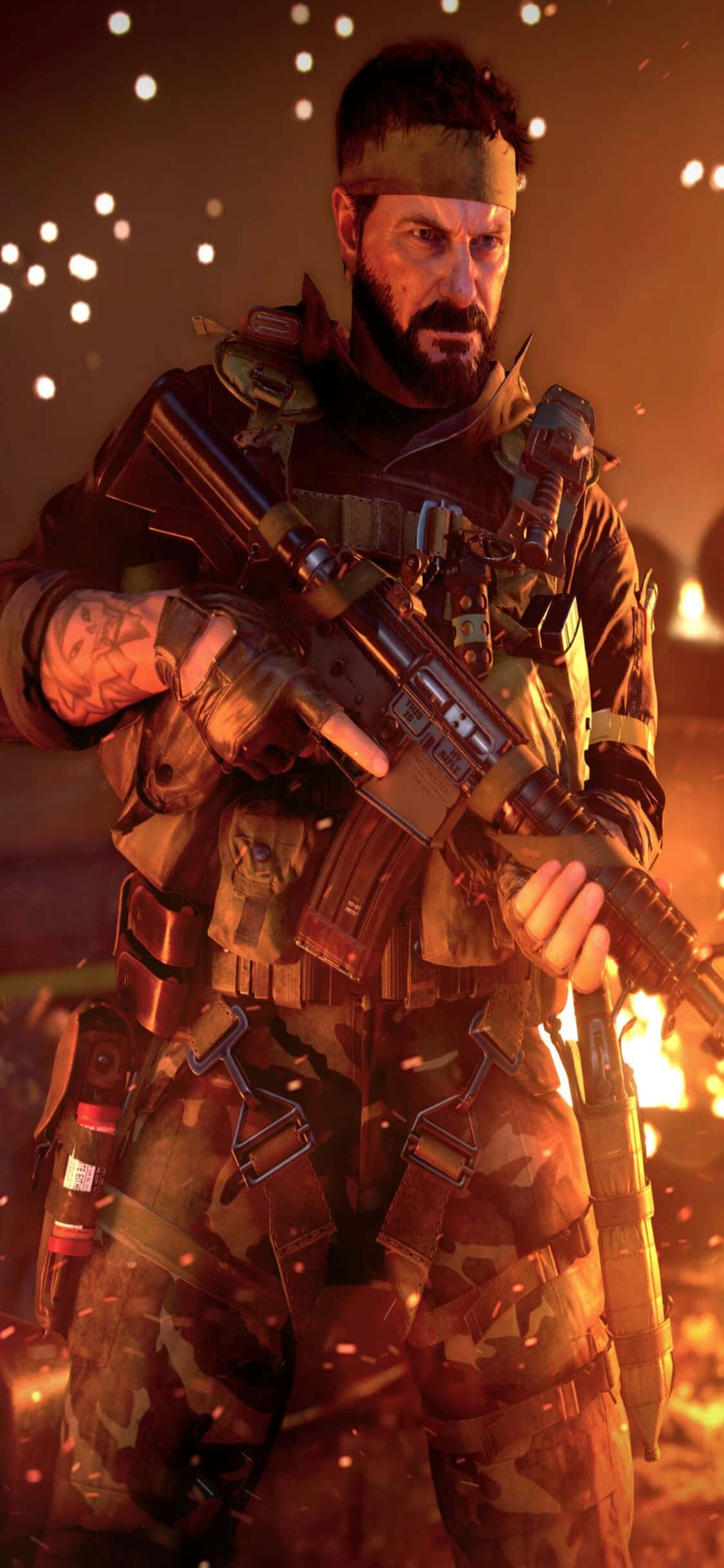 Sfondofuoco Con Personaggio Woods Di Call Of Duty Black Ops Cold War Per Iphone Xs.