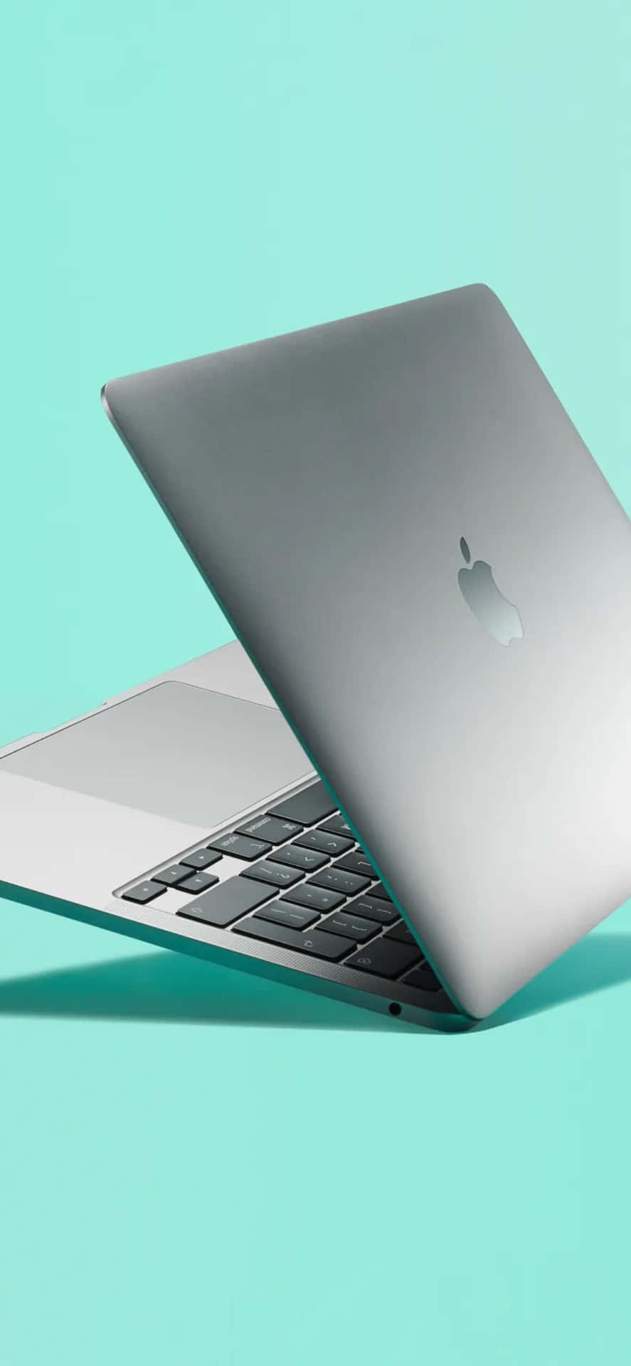 Apple Laptop Iphone Xs Computer Mint Green Background
