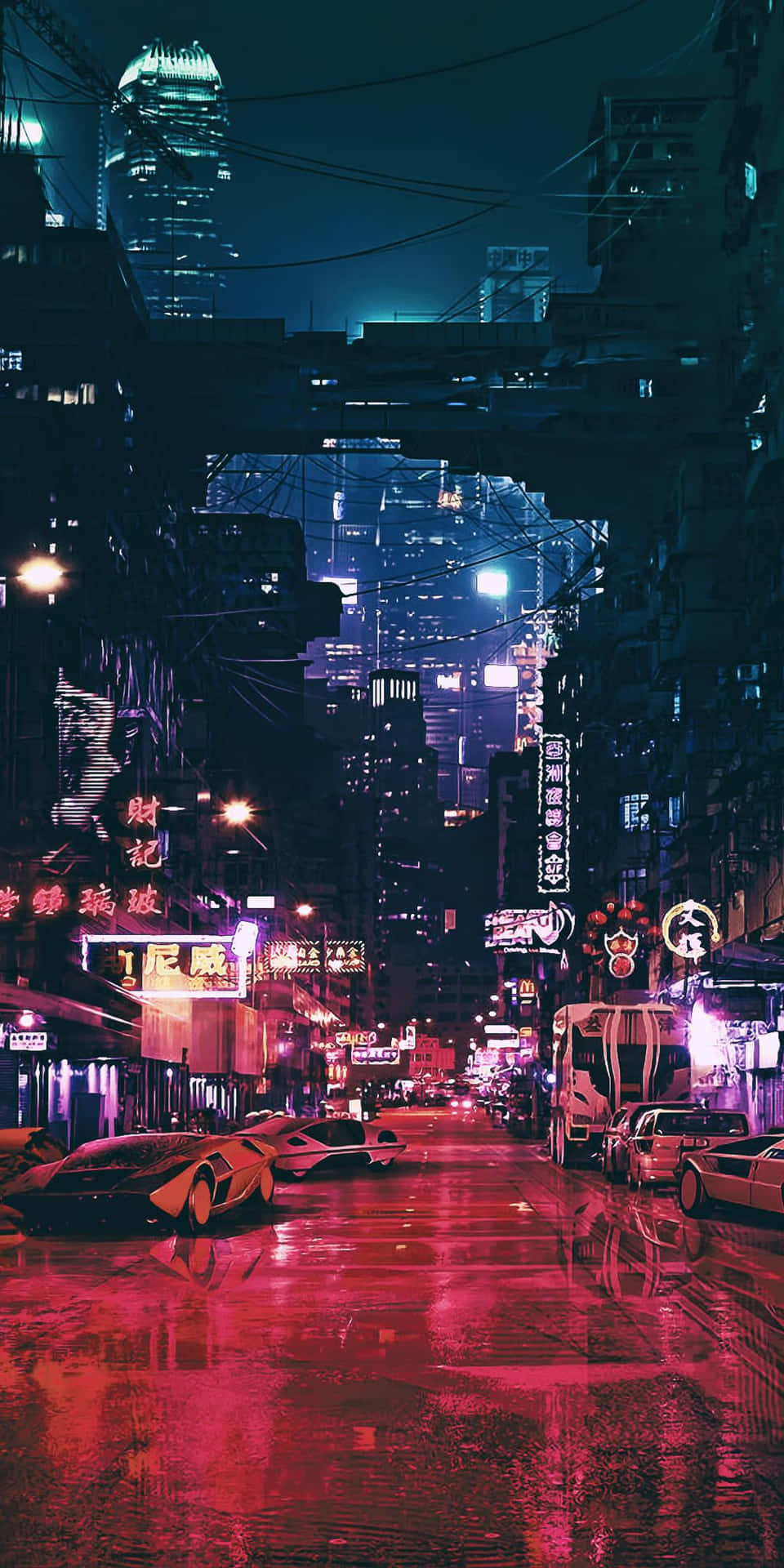 iPhone XS Cyberpunk 2077 Futuristic Street Background