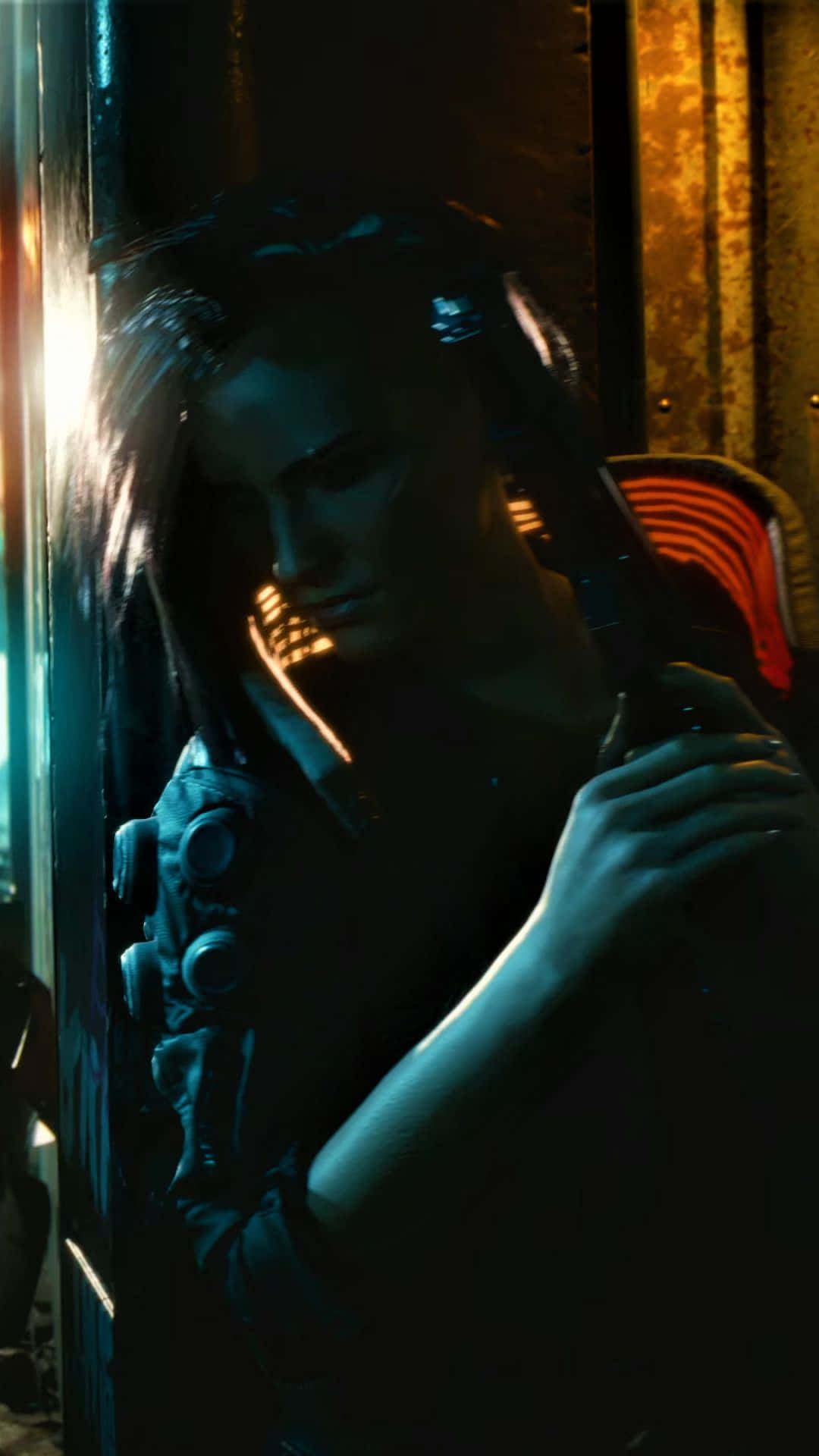 Iphonexs Cyberpunk 2077-karaktären Valerie Bakgrund.