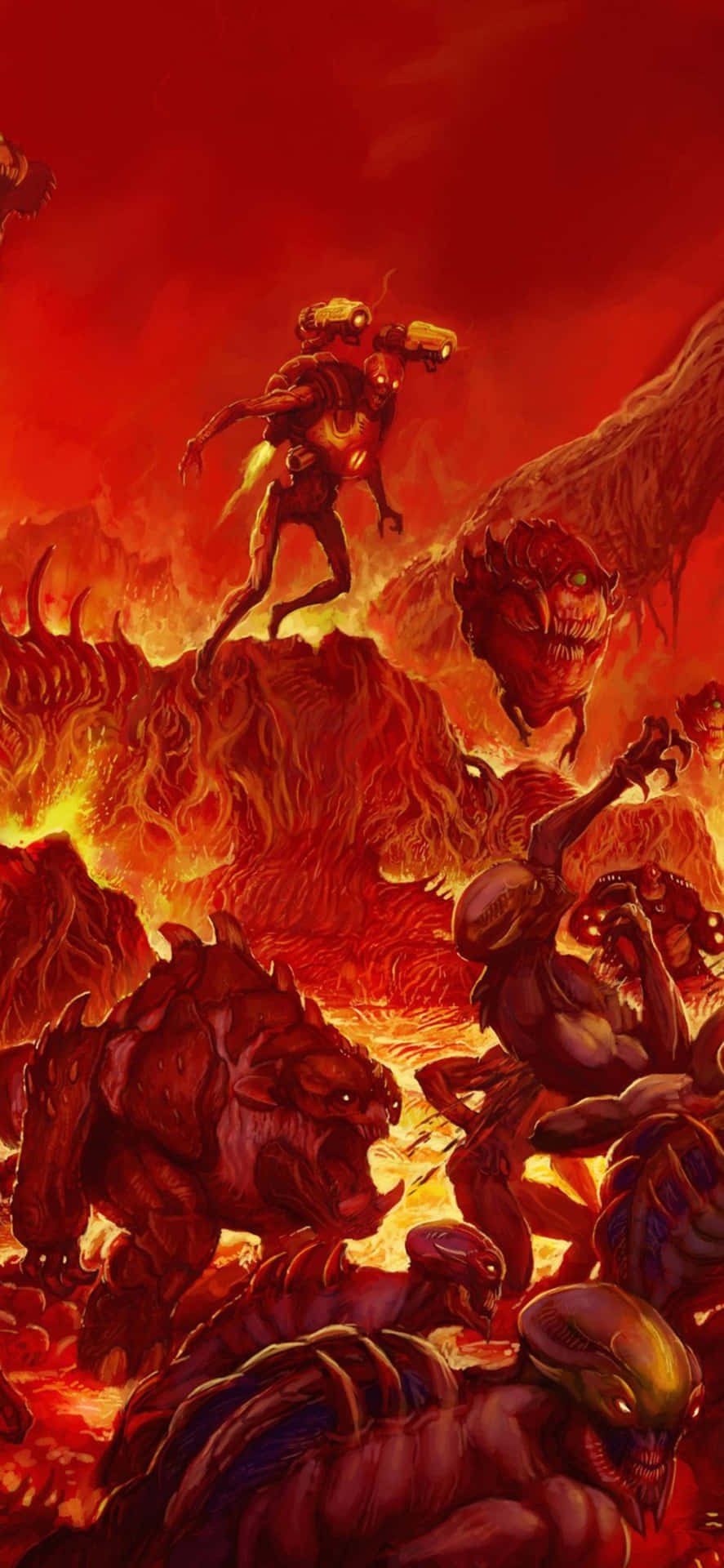 Red Hell Doom Iphone Xs Background