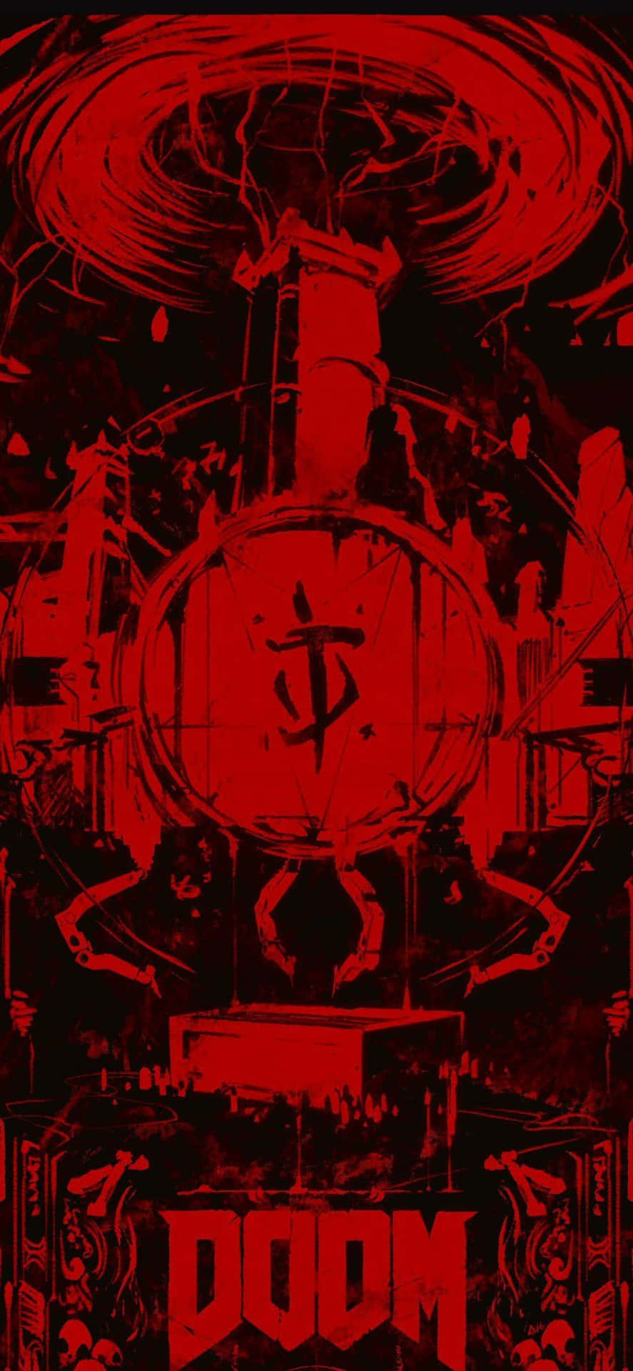 Doom Red Black Iphone Xs Background