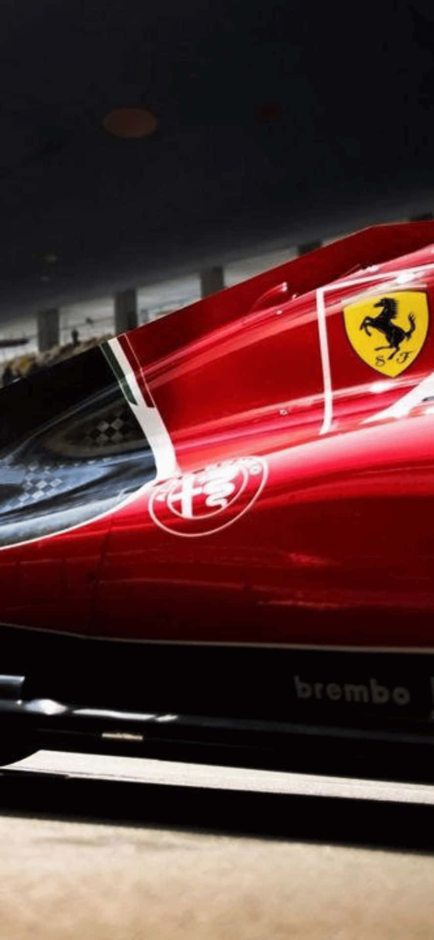Ferraripå Insidan Iphone Xs F1 2018 Bakgrund.