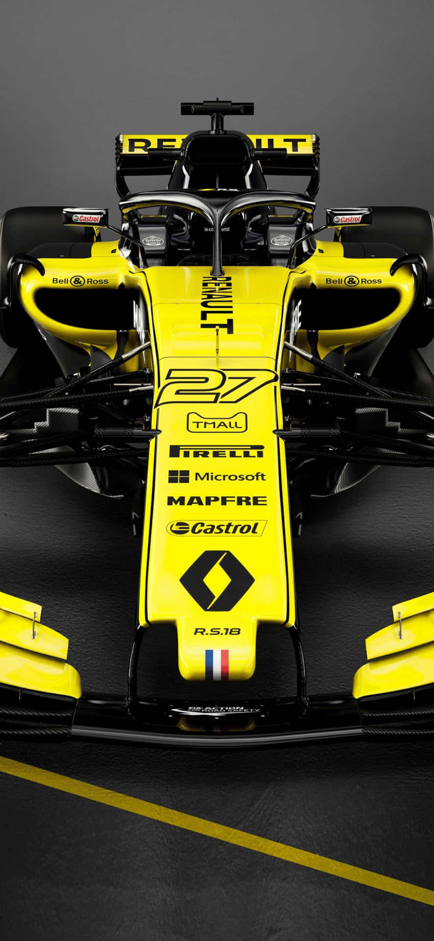 Black&Yellow Iphone Xs F1 2018 Background