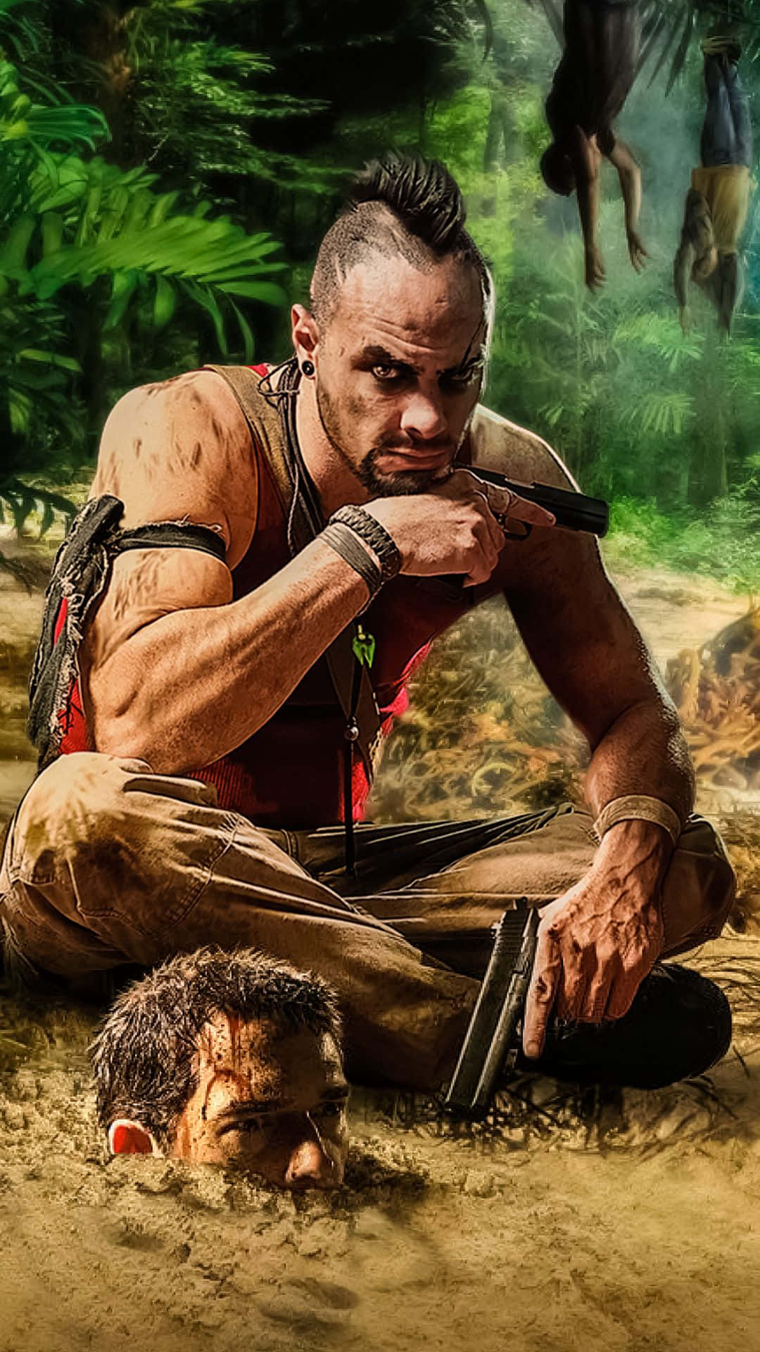 Skarp og skræmmende Far Cry 3-billede på iPhone XS-baggrund