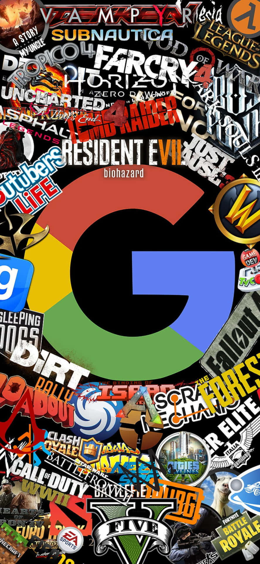 Fondode Pantalla De Juegos Para Iphone Xs Con El Logo De Google.