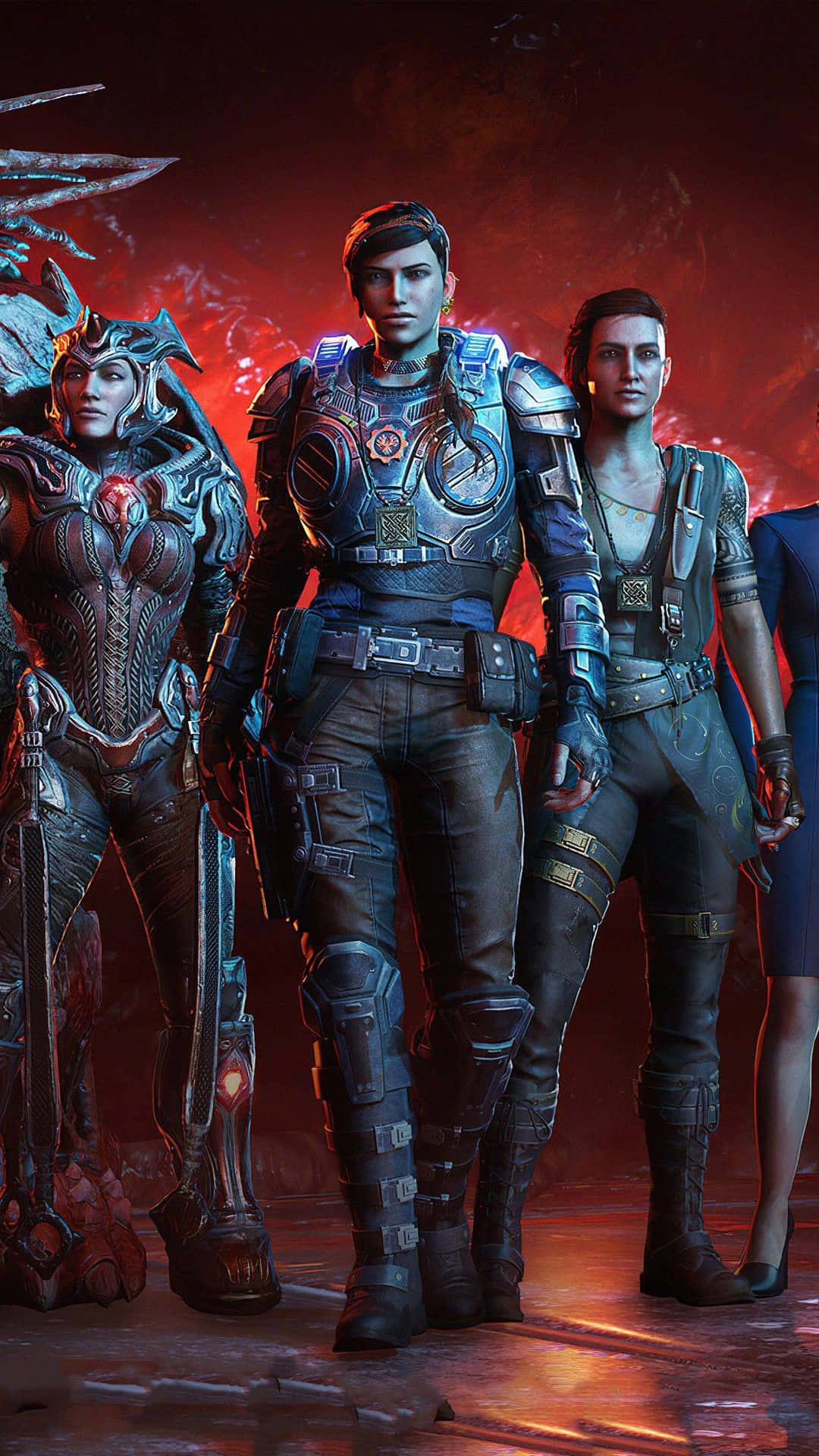 Weiblichecharaktere Iphone Xs Gears Of War 5 Hintergrund