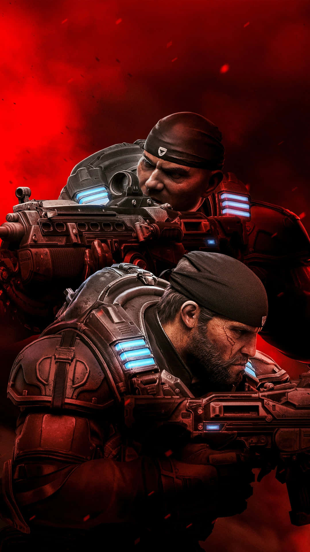 Mørk rød Marcus iPhone XS Gears Of War 5 baggrund.