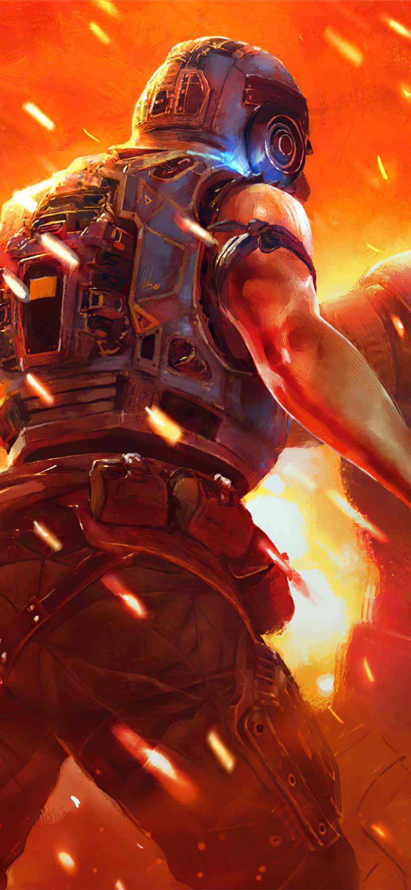 Iphonexs Hintergrund Mit Rückansicht Des Charakters Aus Gears Of War 5