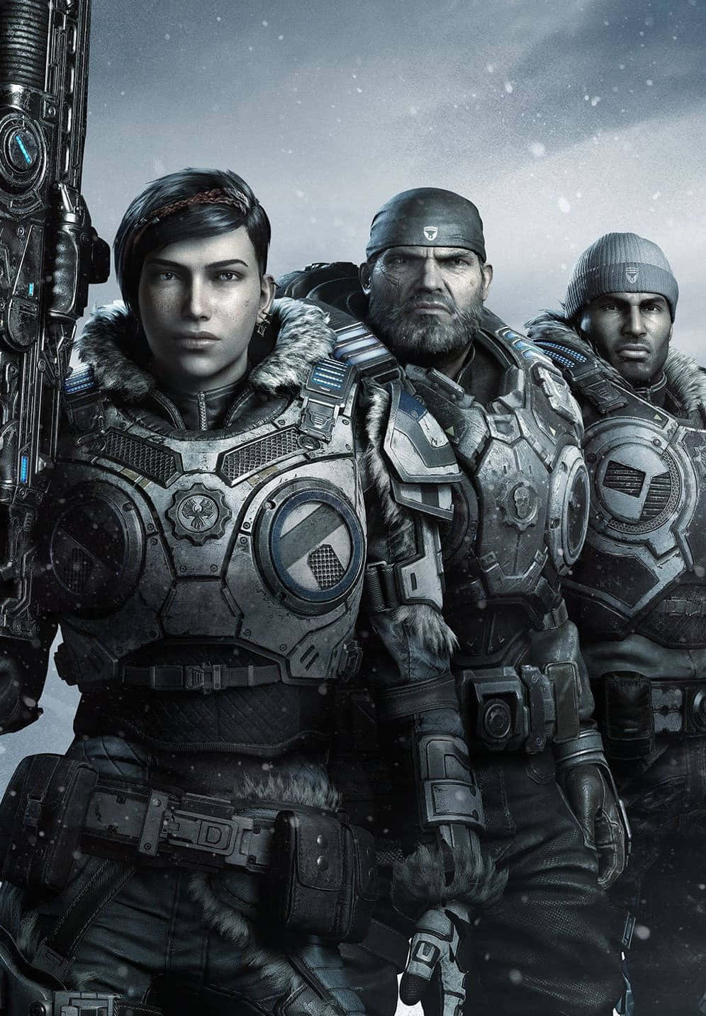 Tre-mands hold iPhone XS Gears Of War 5 baggrund