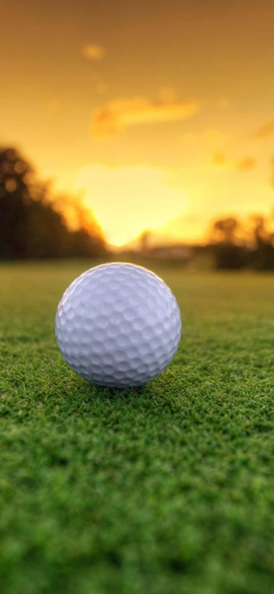 Iphone Xs Golf Background Golf Ball & Sunset Sky Background