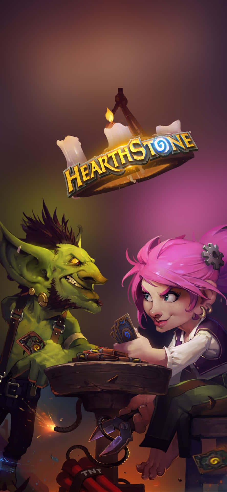 Goblin And Gnome Playing iPhone XS Hearthstone Background