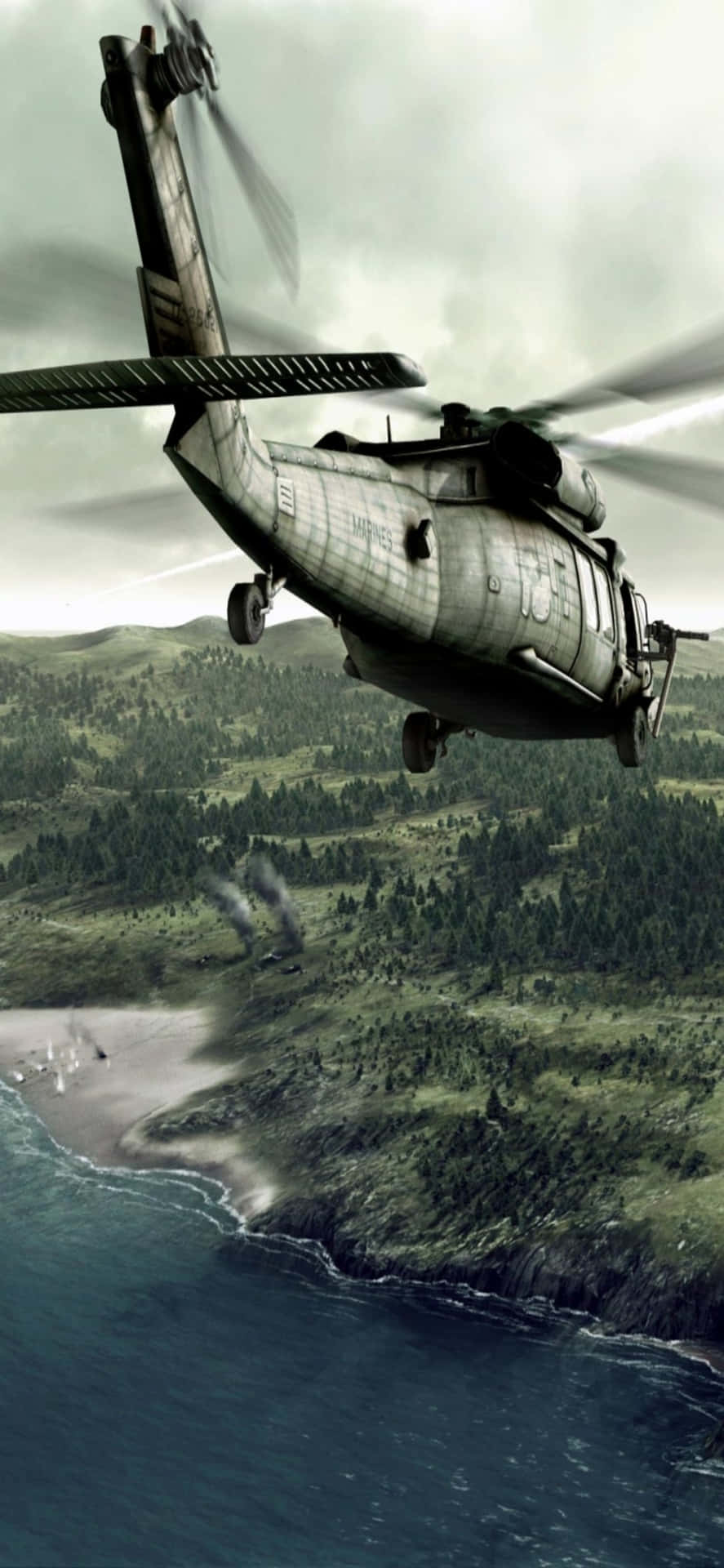 Flyg Högt Med Den Nya Iphone Xs Helicopter-tematapeten!