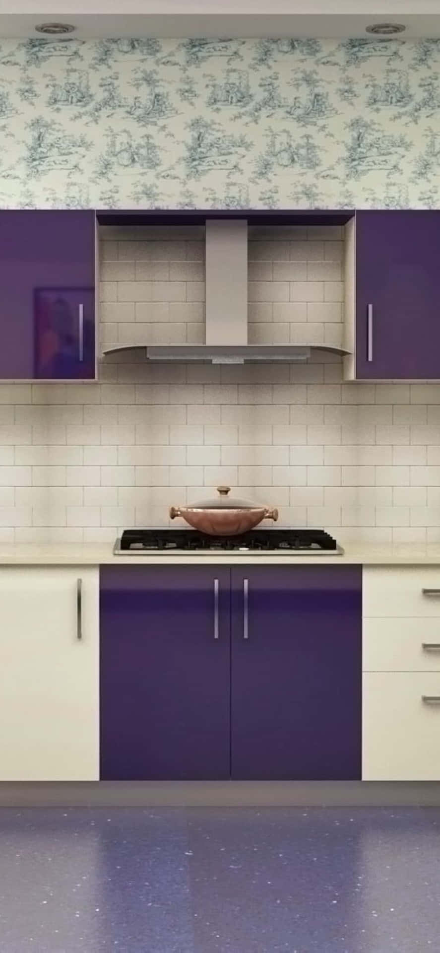Purple Design Iphone Xs Kitchen Background