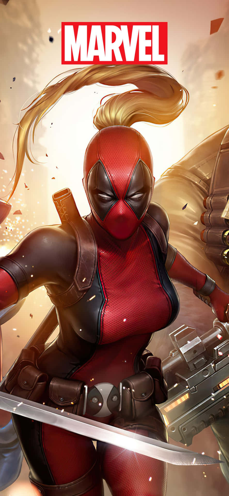 Lady Deadpool iPhone XS Marvel Background