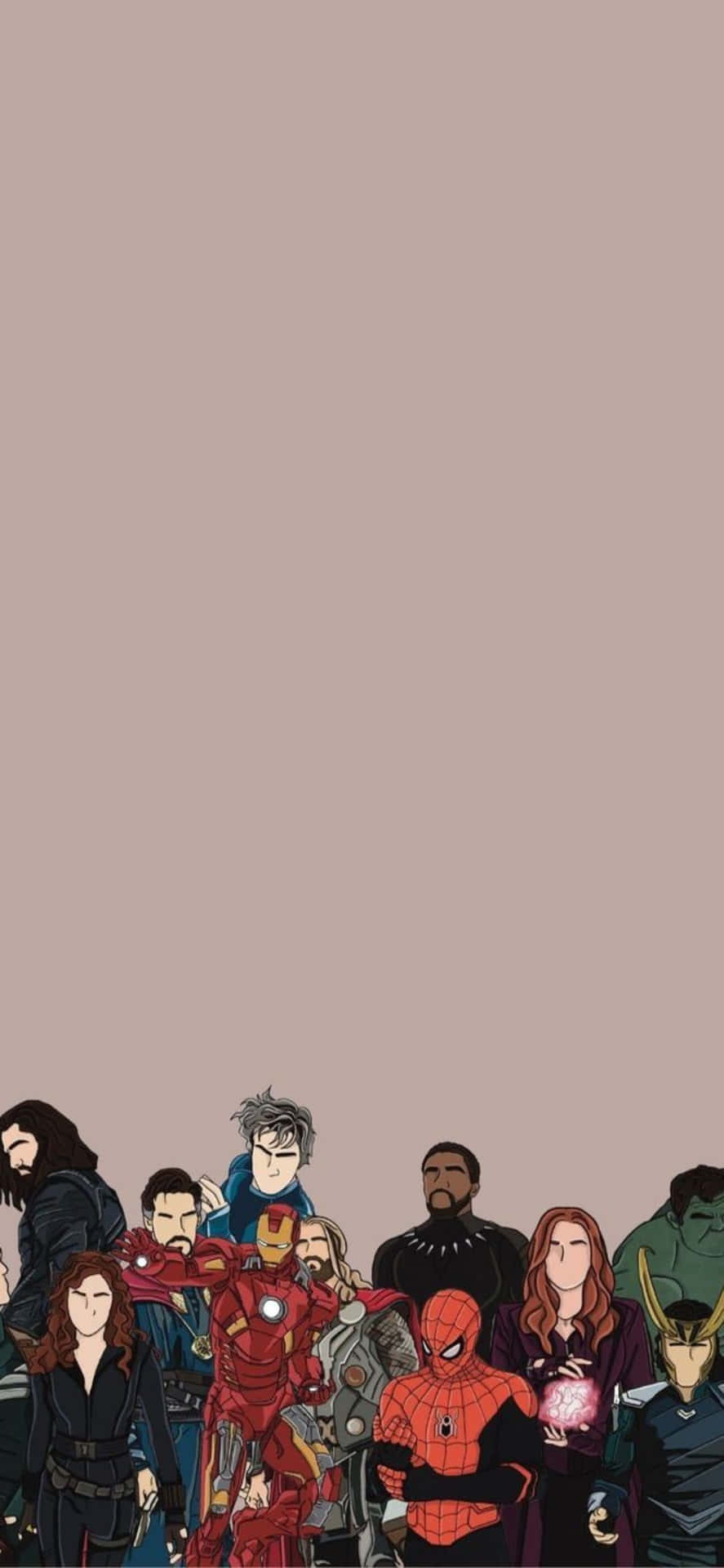 Pastel Brown Avengers Heroes iPhone XS Marvel Background