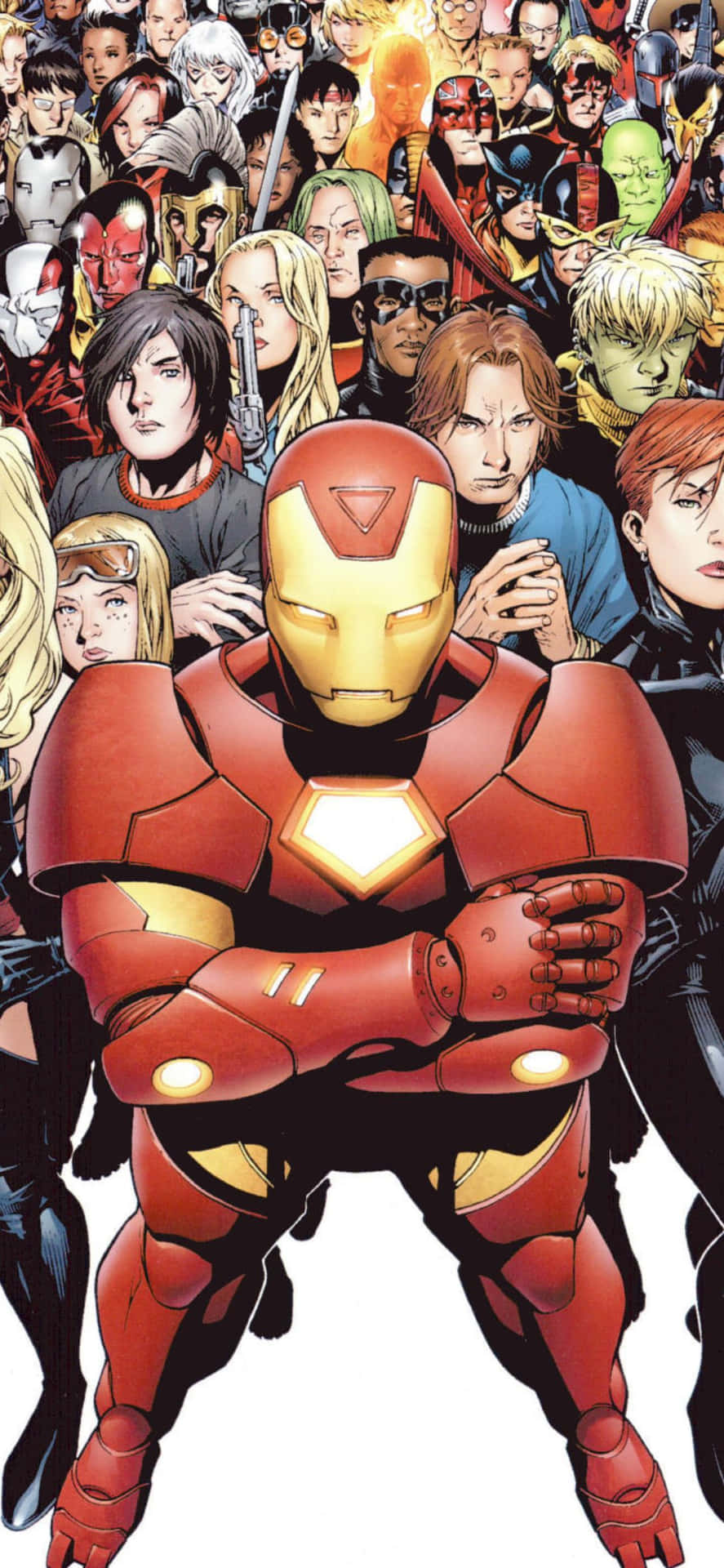Avengersthe Initiative Cover Iphone Xs Med Marvel-bakgrund.