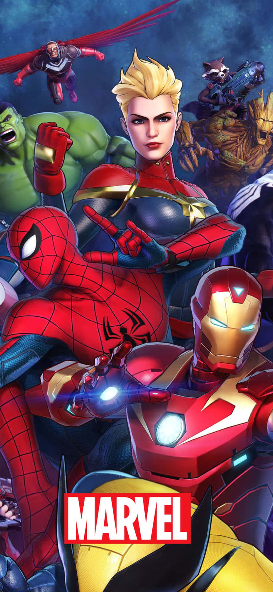 Verschiedenesuperhelden Iphone Xs Marvel Hintergrund