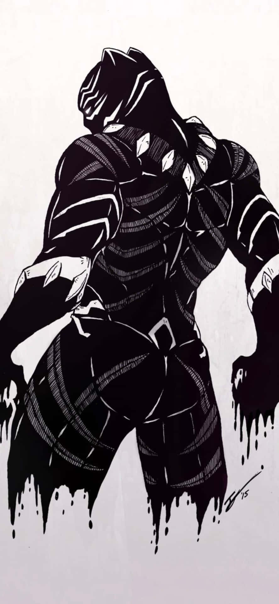 Black Panther Artwork iPhone XS Marvel Background