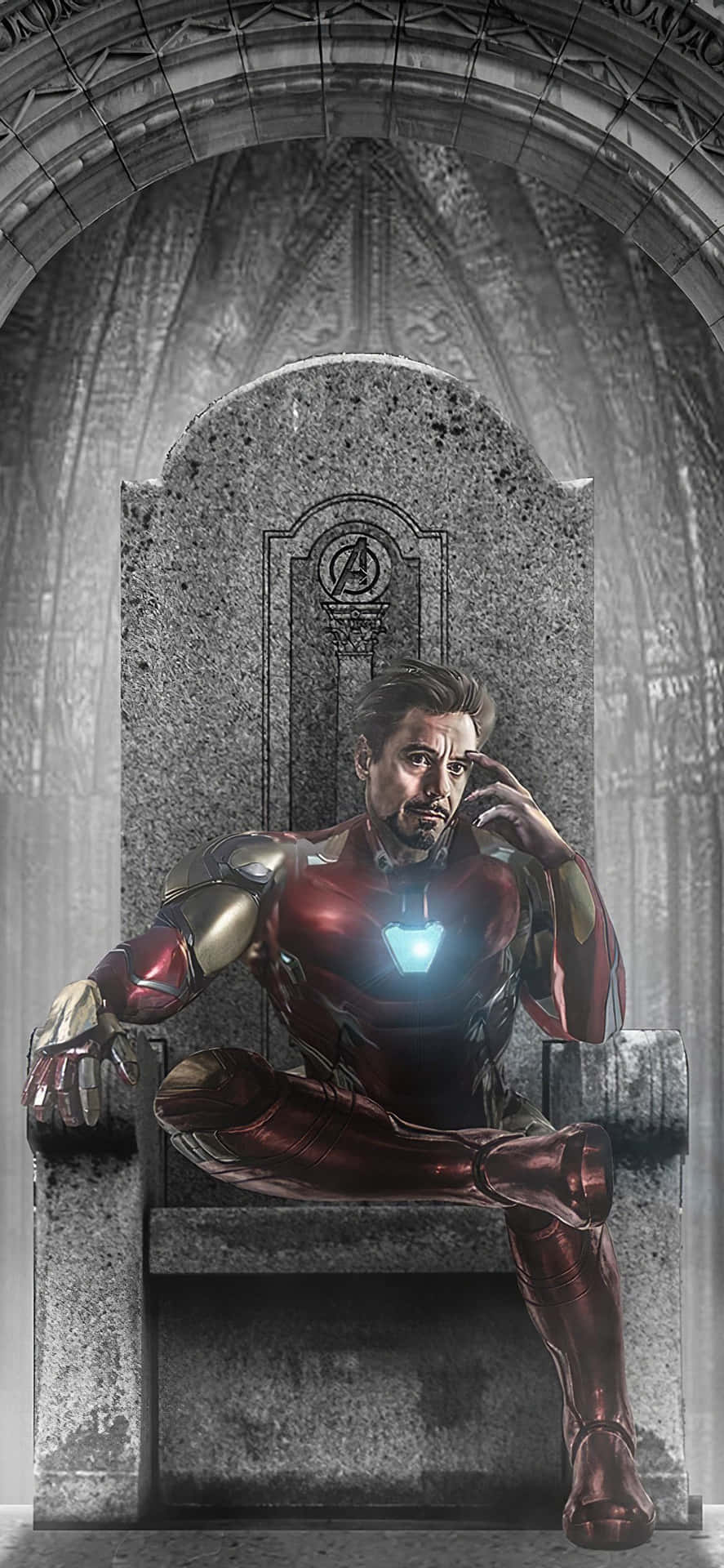 Iron Man Sitting On A Throne