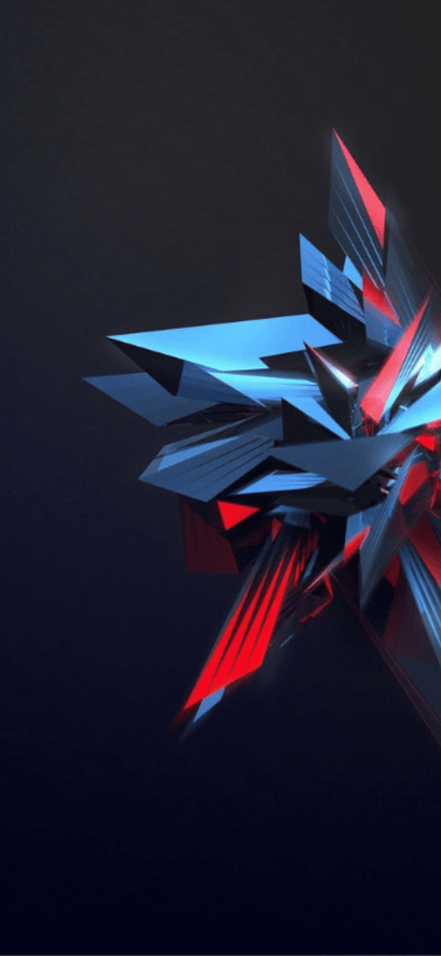 A Blue And Red Abstract Design On A Black Background