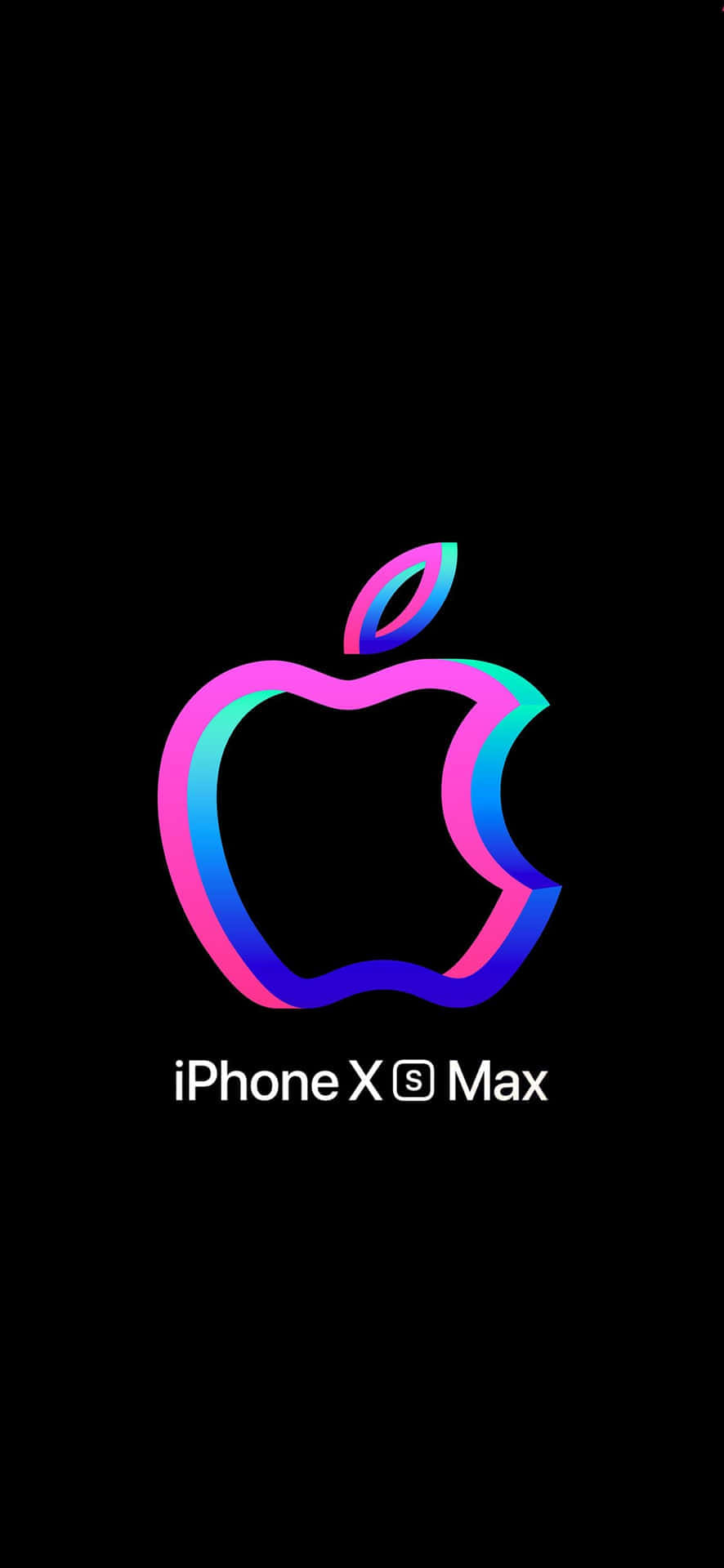 Iphone Xs Max Apple Background Neon Pink Blue Background