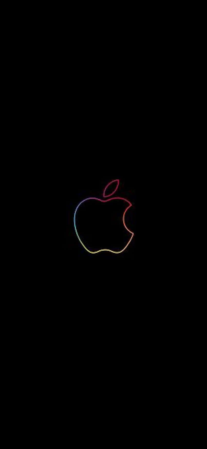 Iphone Xs Max Apple Background Neon Outline Logo Background