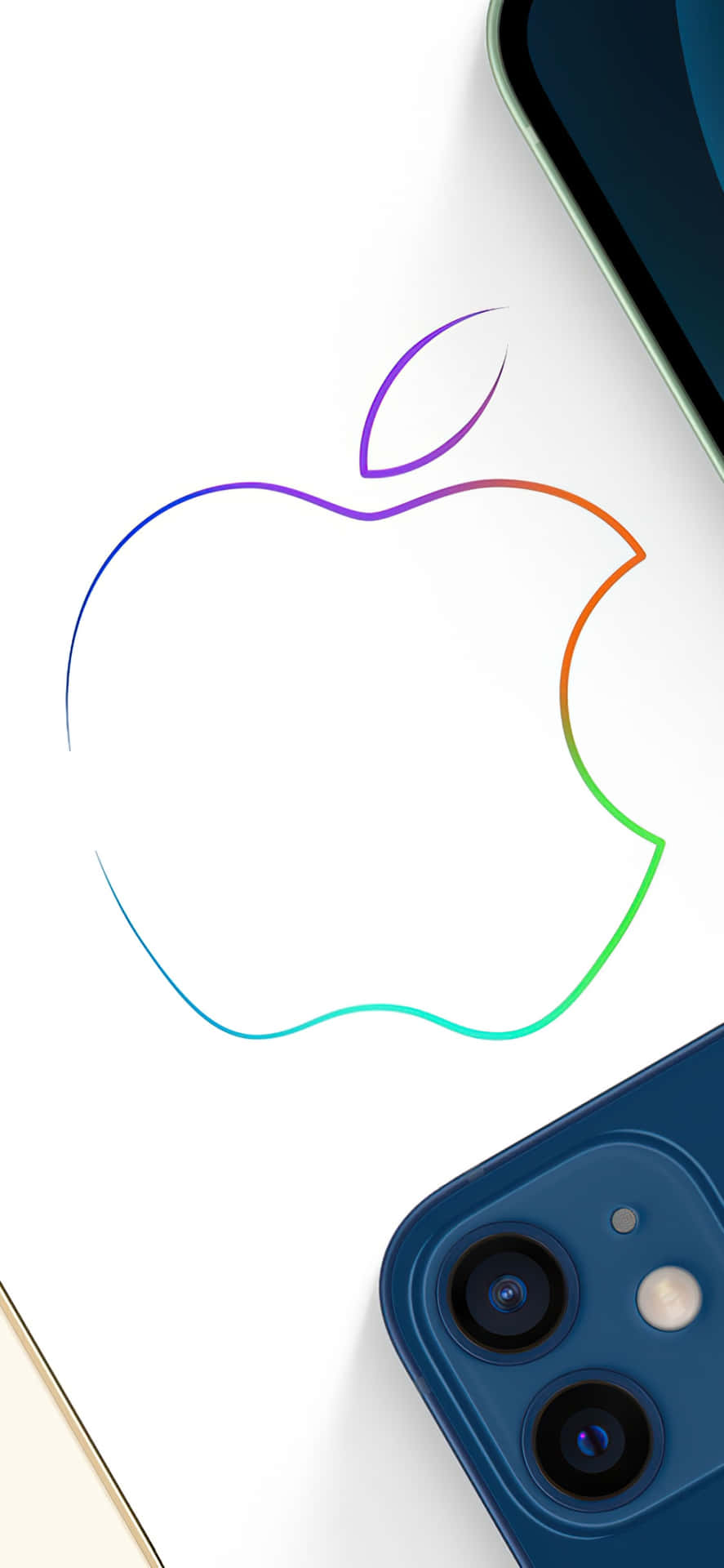 Iphone Xs Max Apple Baggrundsfarve Farverig Outline.
