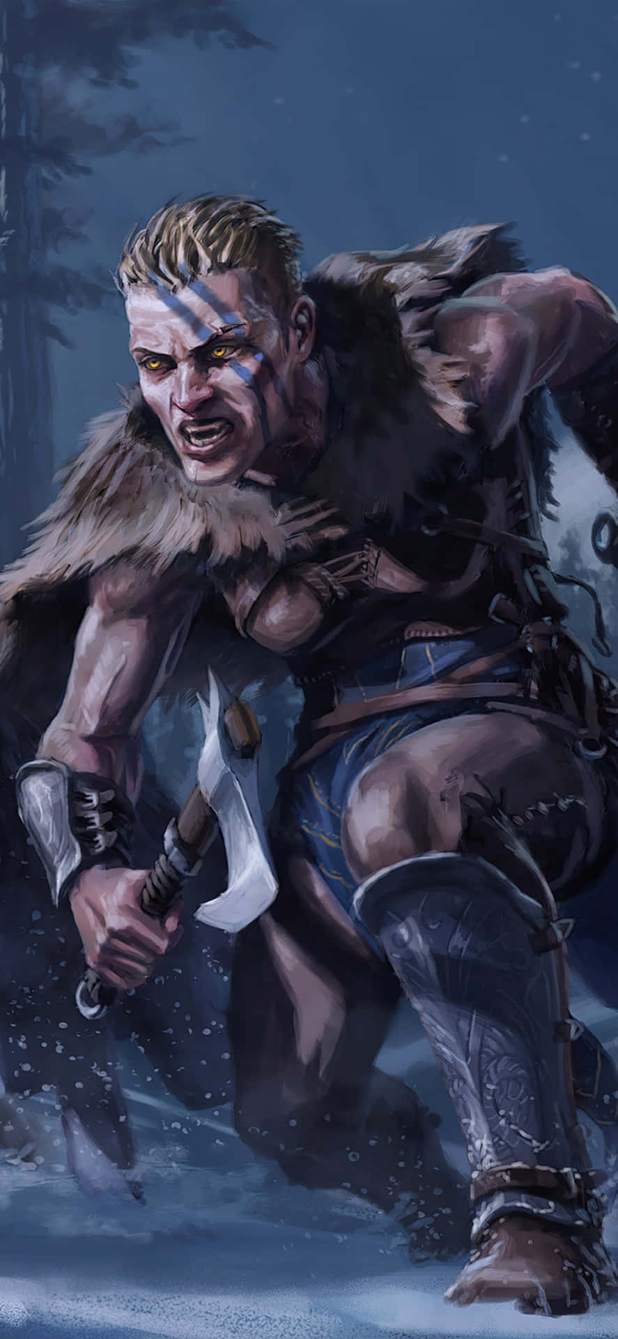 Kvindelig Viking iPhone Xs Max Assassin's Creed Valhalla Baggrund