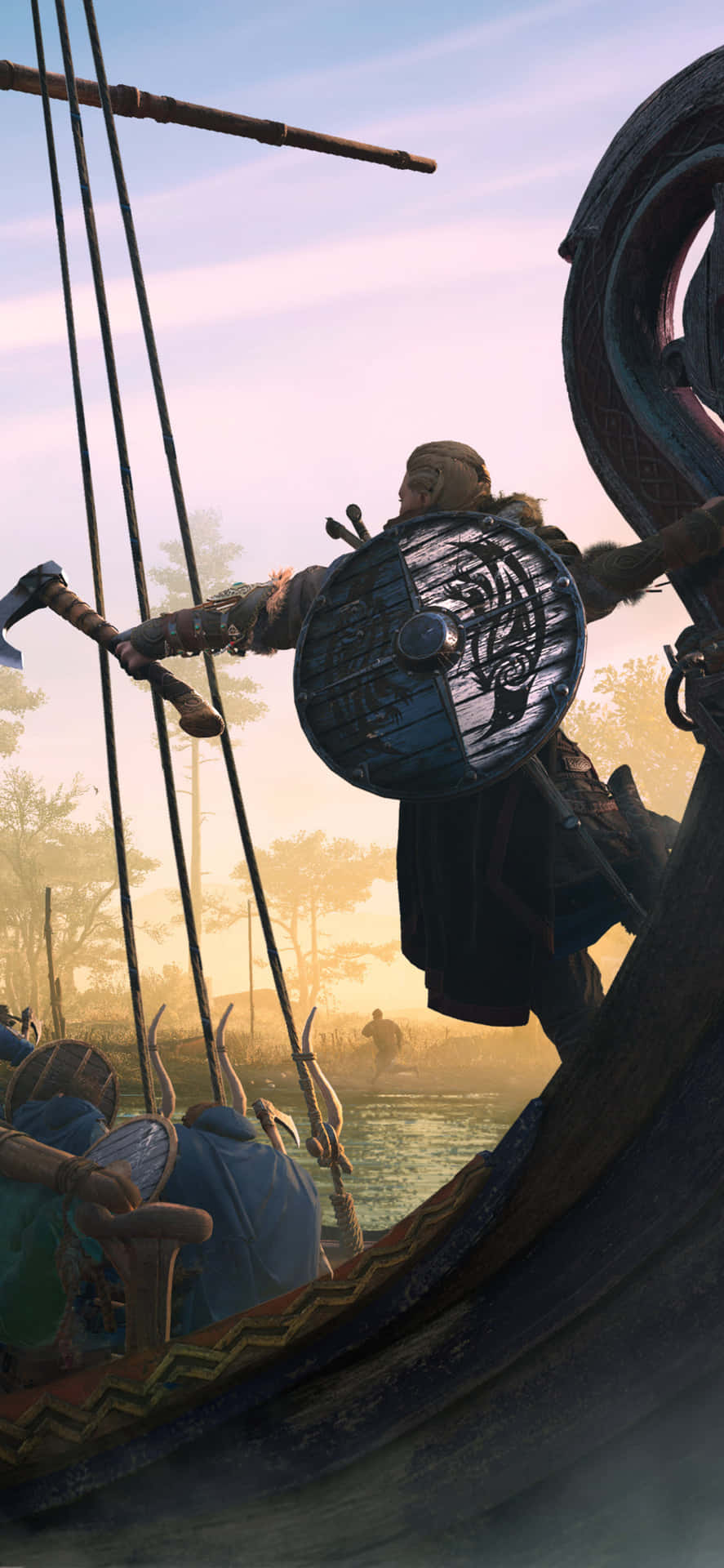 Vikings Langskib Iphone Xs Max Assassin's Creed Valhalla Baggrund Tapet