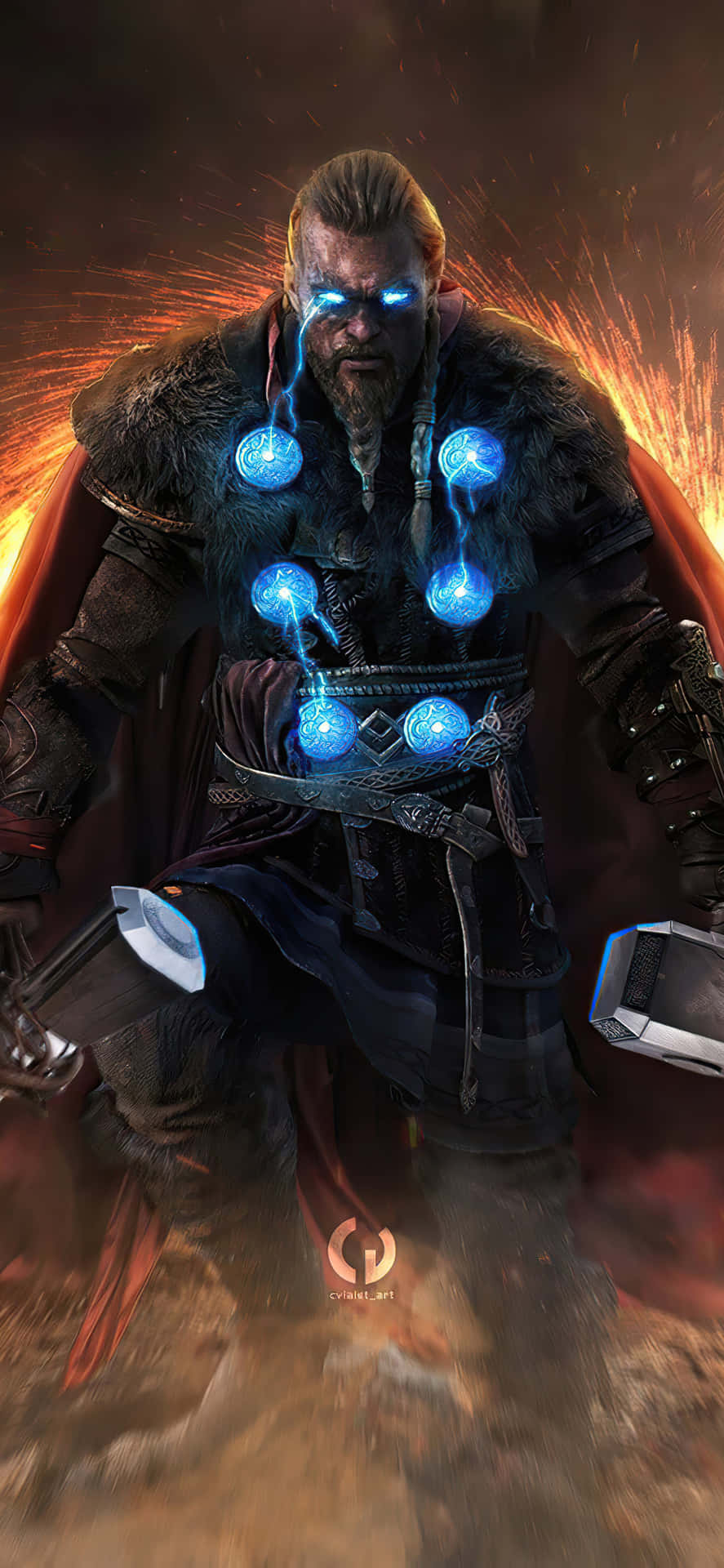 Eivor God Of Lightning Iphone Xs Max Assassin's Creed Valhalla Background