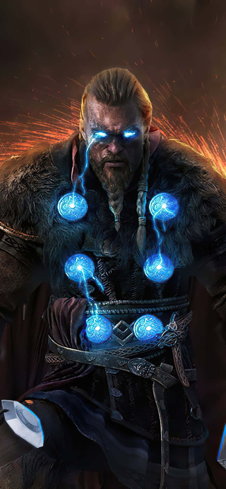 Illustrazionedi Viking Eivor Per Iphone Xs Max Sfondo Assassin's Creed Valhalla