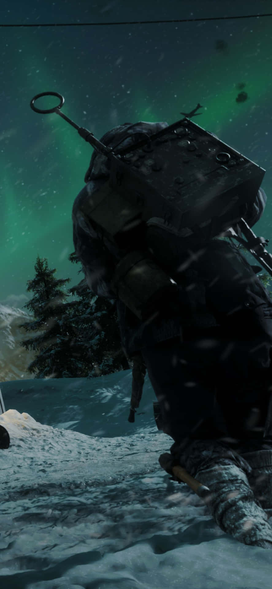 Fondode Pantalla De Iphone Xs Max Con Battlefield V Corriendo En Un Escenario Nevado.