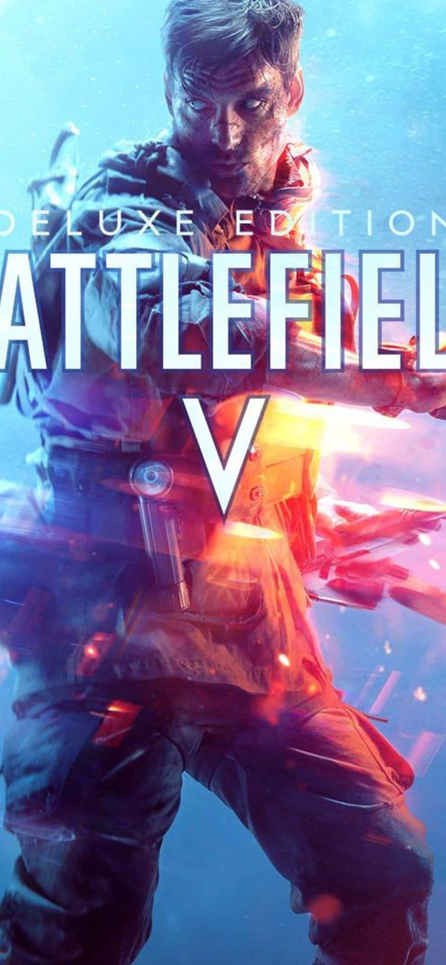 Iphonexs Max Hintergrundbild Mit Battlefield V Titel Und Handfeuerwaffen-hintergrund.